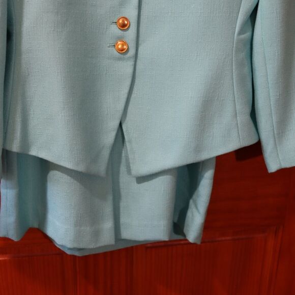 Kasper Vintage Blue Skirt Suit 10 - Picture 6 of 16